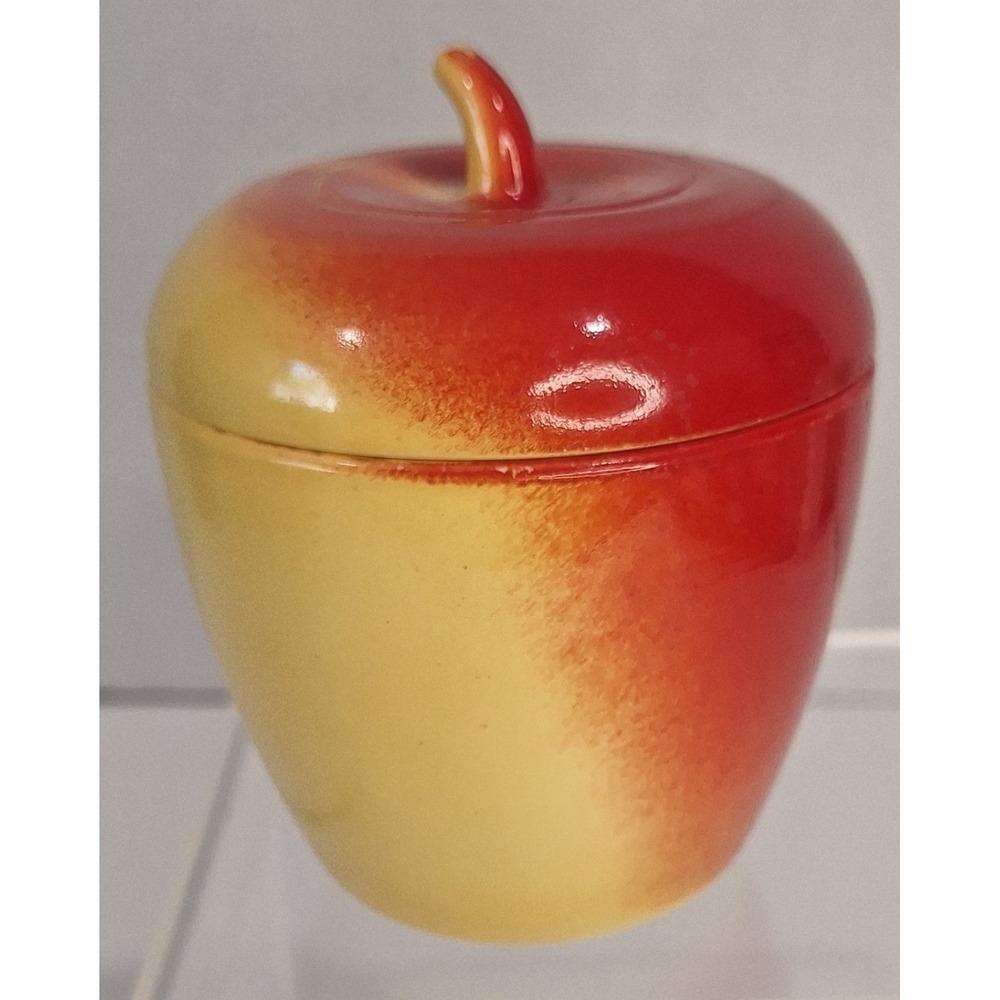 vintage hazel atlas milk glass apple jar Jam Jelly Sugar‎ Container With Lid